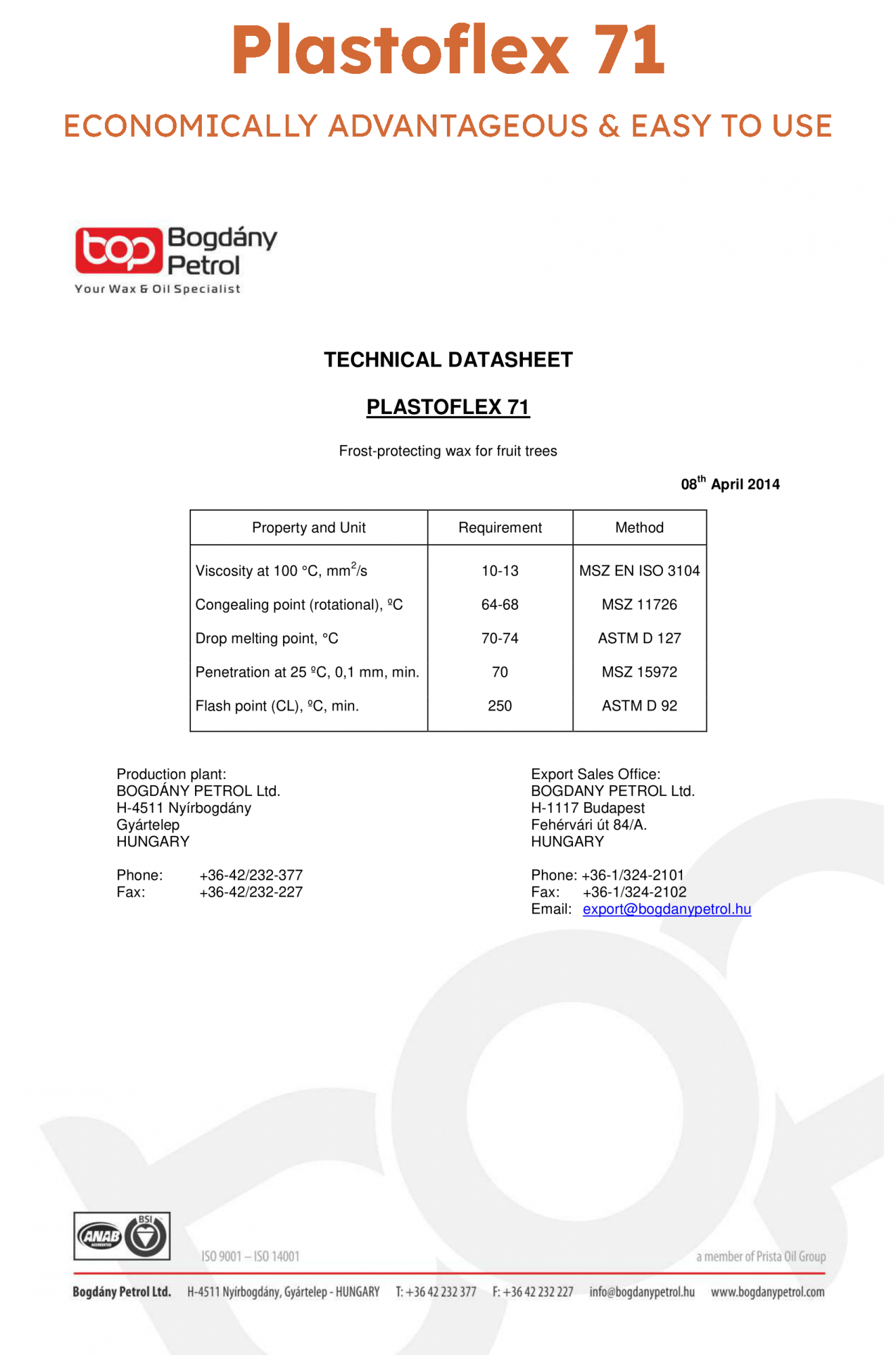 TECHNICAL DATASHEET